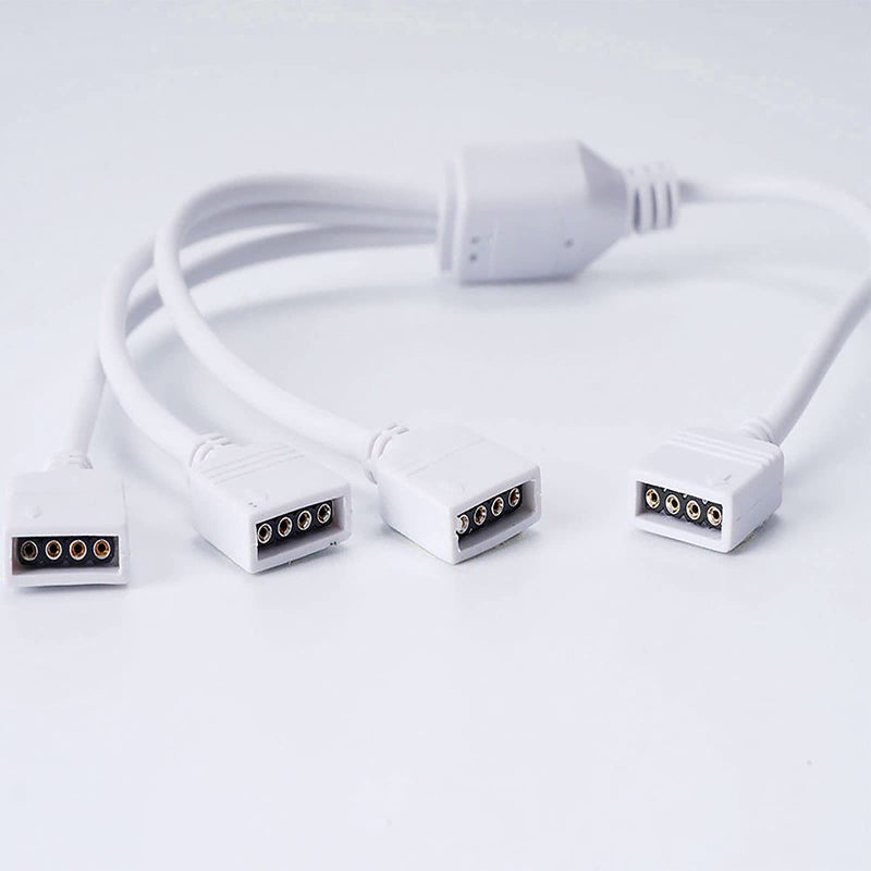 RGBZONE 4 Pins Splitter Cable Y-Splitter (Four Way) for 5050 3528 RGB LED Light Strip with 5 Male 4 Pin Plugs - Image 4